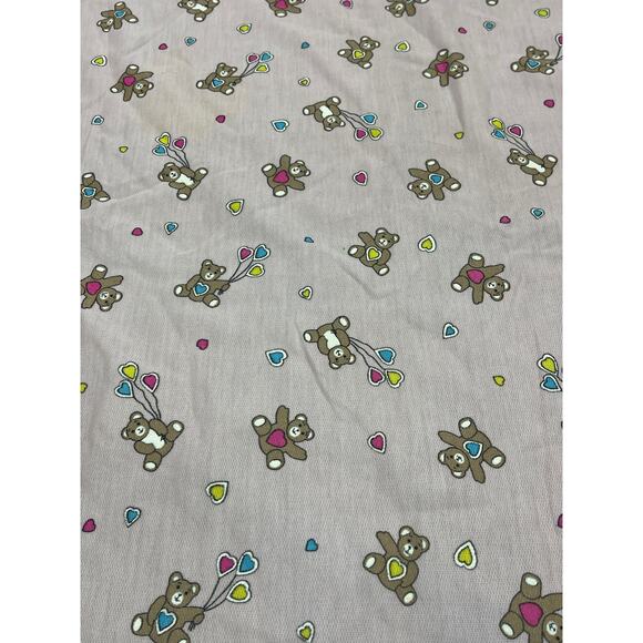Teddy Bears, Pink Fabric Sheet, Vintage pink fabric, Nursery, Bedding, - Picture 1 of 4